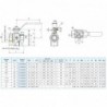 3110 T Robinet actuator 3/2 T alama 120C, PTFE, sfera alama, ISO 5211