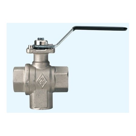 3210 L Robinet actuator 3/2 L alama 120 C, PTFE, PTFE, sfera alama, ISO 5211