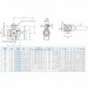 3210 L Robinet actuator 3/2 L alama 120 C, PTFE, PTFE, sfera alama, ISO 5211