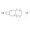 Ventil 5/2, bistabil, actionat pneumatic, revenire arc, presiune minima de actionare 0.3bar