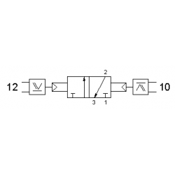 Ventil 3/2, comanda pneumatica cu element logic SAU Integrat