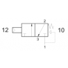 Ventil 3/2, NC, actionat pneumatic, revenire arc