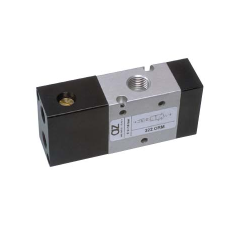 Ventil 3/2, comanda pneumatica cu element logic integrat SAU, revenire arc