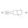 Ventil 3/2, comanda pneumatica cu element logic integrat SAU, revenire arc