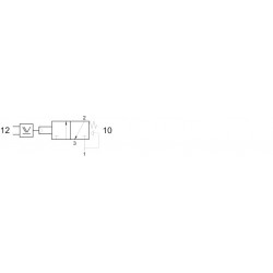 Ventil 3/2, comanda pneumatica cu element logic integrat SAU, revenire arc