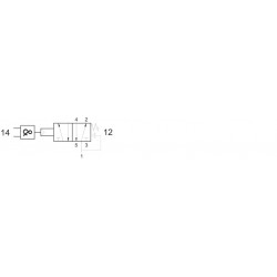 Ventil 5/2, bistabil, element logic SI integrat, revenire cu arc