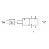 Ventil 5/2, actionat pneumatic cu element logic SAU integrat, revenire cu arc