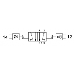 Ventil 5/2, comanda dubla pneumatica cu element logic ,,SI" integrat