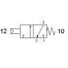Ventil 3/2, NC, comanda pneumatica, revenire arc
