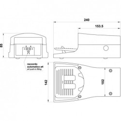 Pedala pneumatica cu valva 5/2, alimentare aer tub ø4, fara protectie