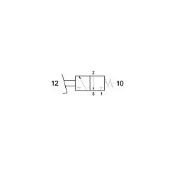 Pedala pneumatica cu valva 3/2, alimentare aer G1/4, cu protectie, debit progresiv