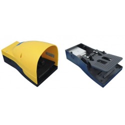 Pedala pneumatica cu valva 3/2, alimentare aer G1/4, cu protectie, debit progresiv