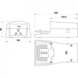 Pedala pneumatica cu valva 3/2, alimentare aer G1/4, fara protectie, debit progresiv