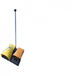 Pedala dubla monostabila 5/2, alimentare aer G1/4 " cu protectie + pedala de contact electrica NC-NO, bistabila fara protectie