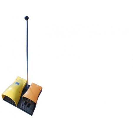 Pedala dubla monostabila 5/2, alimentare aer G1/4 " cu protectie + pedala de contact electrica NC-NO, bistabila fara protectie