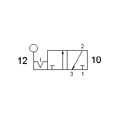 Ventil manual 3/2, alimentare aer G1/8, bistabil