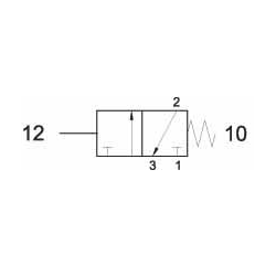 Ventil manual 3/2,alimentare aer G1/8, maneta omnidirectionala