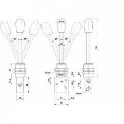 Ventil manual 3/2,alimentare aer G1/8, maneta omnidirectionala