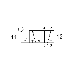 Ventil manual 5/2,alimentare aer  G1/8, bistabil