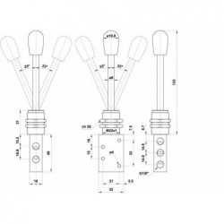 Ventil manual 5/2, alimentare aer G1/8, maneta omnidirectionala