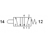 Ventil manual 5/2, alimentare aer G1/8, actionare maneta